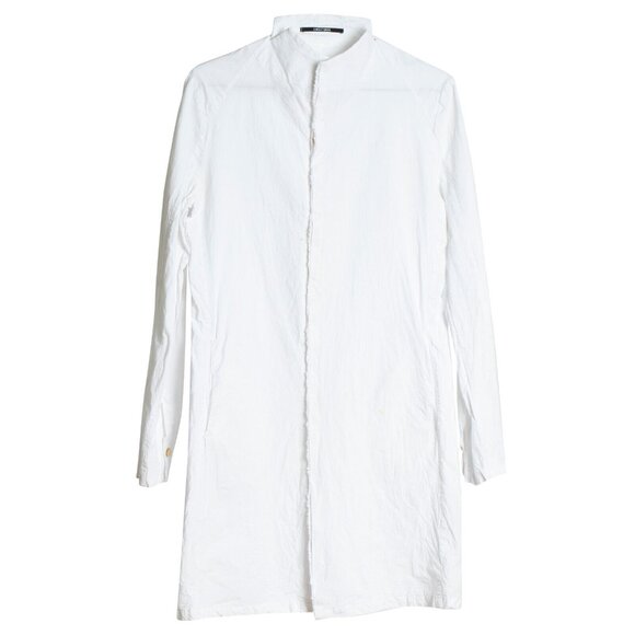 LUMEN ET UMBRA (Italy) Poplin Weave Mao Collar Tunic Shirt : S-M EU 46